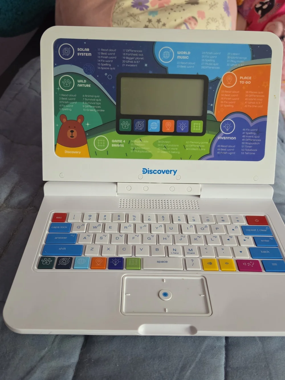 Discovery White Laptop with Blue Logo - Compact Portable Notebook